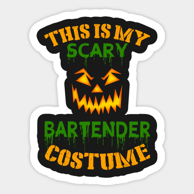 This Is My Scary Bartender Costume Sticker by jeaniecheryll